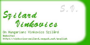 szilard vinkovics business card