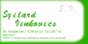 szilard vinkovics business card